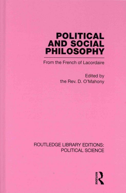 Produktbild: O'Mahony, D: Political and Social Philosophy (Routledge Libr