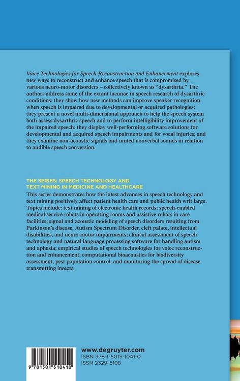Produktbild: Voice Technologies for Speech Reconstruction and Enhancement