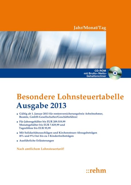 Produktbild: Besondere Lohnsteuertabelle 2013 - Jahr/Monat/Tag