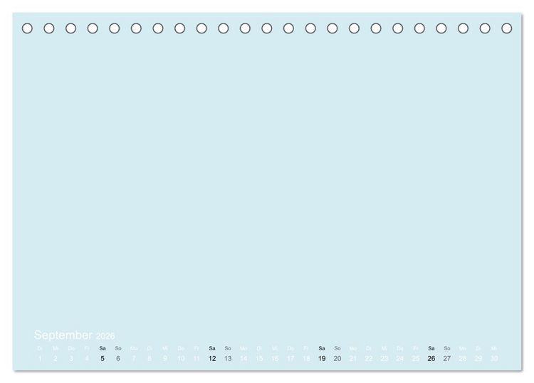 Produktbild: Bastelkalender - hell Blau (Tischkalender 2026 DIN A5 quer), CALVENDO Monatskalender