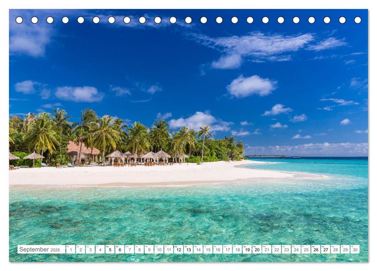Produktbild: Malediven - Inselparadies im Indischen Ozean (Tischkalender 2026 DIN A5 quer), CALVENDO Monatskalender