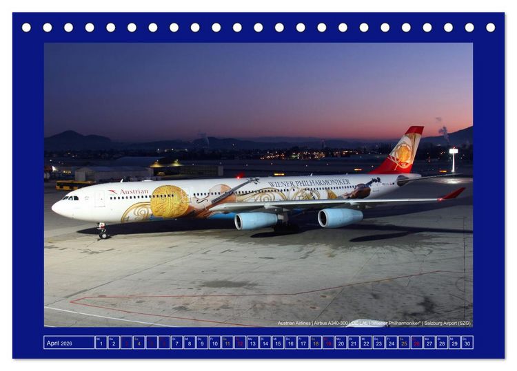 Produktbild: Bunte Airliner (Tischkalender 2026 DIN A5 quer), CALVENDO Monatskalender