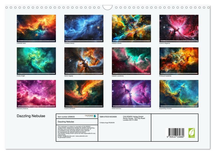 Produktbild: Dazzling Nebulae (Wall Calendar 2026 DIN A3 landscape), CALVENDO 12 Month Wall Calendar