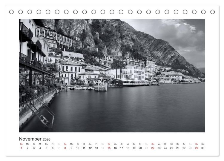 Produktbild: Limone sul Garda schwarzwei&szlig; (Tischkalender 2026 DIN A5 quer), CALVENDO Monatskalender