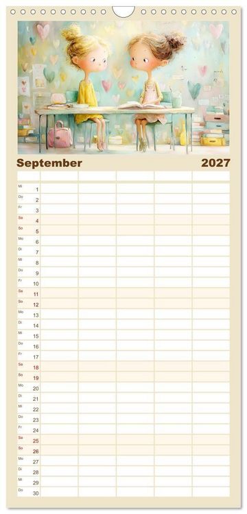 Produktbild: Familienplaner 2027 - Herzensmomente. Beste Freundinnen in Liebe verbunden mit 5 Spalten (Wandkalender, 21 x 45 cm) CALVENDO