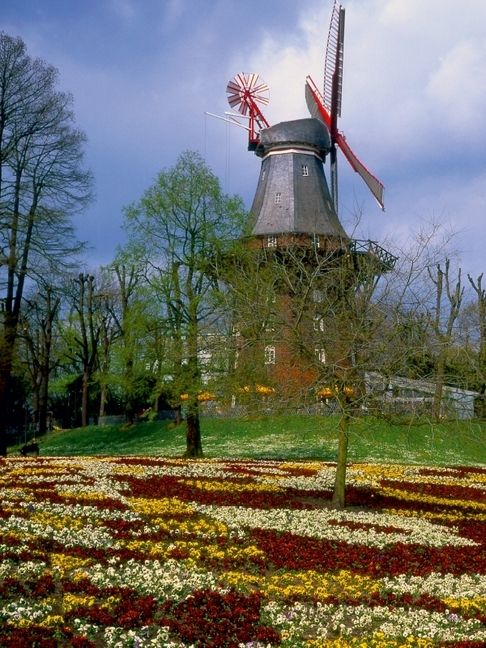 Produktbild: CALVENDO Puzzle Windm&uuml;hle in Bremer Park | 1000 Teile Lege-Gr&ouml;&szlig;e 64x48cm Foto-Puzzle f&uuml;r gl&uuml;ckliche Stunden