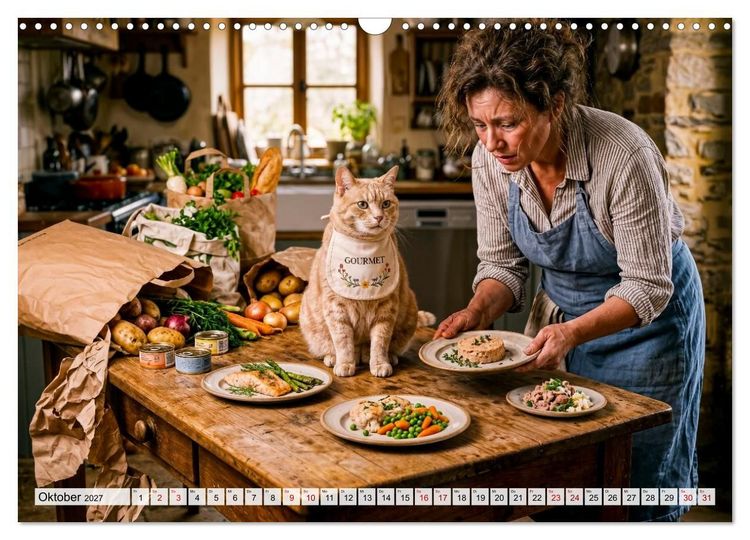 Produktbild: Typisch Katze! - Katzenalltag: Wir sind nur das Personal (Wandkalender 2027 DIN A3 quer), CALVENDO Monatskalender