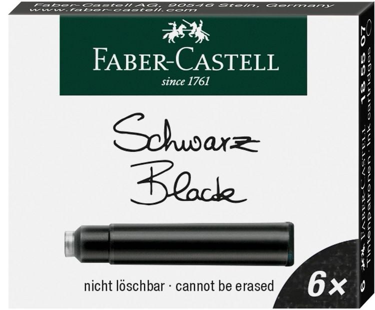 Produktbild: Faber-Castell Tintenpatronen Standard schwarz 6er