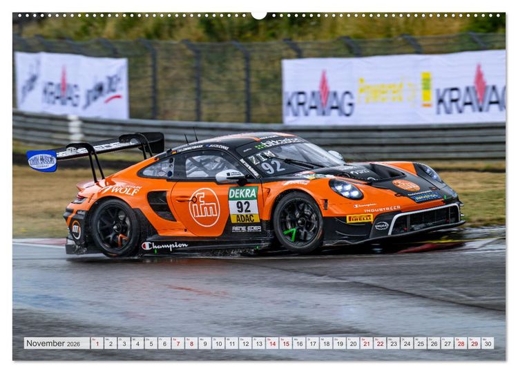 Produktbild: Super Sportwagen aus Zuffenhausen beim GT MASTERS (Wandkalender 2026 DIN A2 quer), CALVENDO Monatskalender