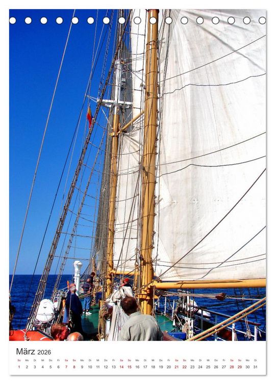 Produktbild: Unter wei&szlig;en Segeln - Mit einem Dreimaster auf der Ostsee (Tischkalender 2026 DIN A5 hoch), CALVENDO Monatskalender