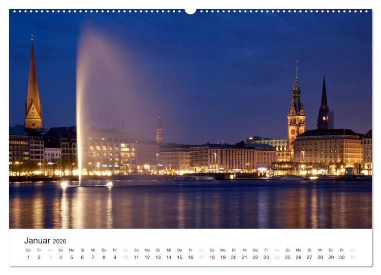 Produktbild: Hamburg (Wandkalender 2026 DIN A2 quer), CALVENDO Monatskalender