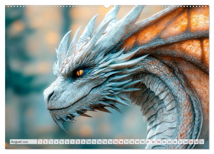 Produktbild: M&Auml;CHTIGE DRACHEN Mystische Wesen (hochwertiger Premium Wandkalender 2026 DIN A2 quer), Kunstdruck in Hochglanz