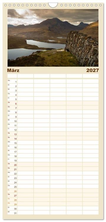 Produktbild: Familienplaner 2027 - Die Highlands - Schottlands rauher Nordwesten mit 5 Spalten (Wandkalender, 21 x 45 cm) CALVENDO