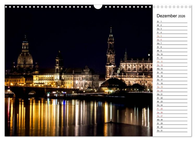 Produktbild: Eine Nacht in Dresden (Wandkalender 2026 DIN A3 quer), CALVENDO Monatskalender