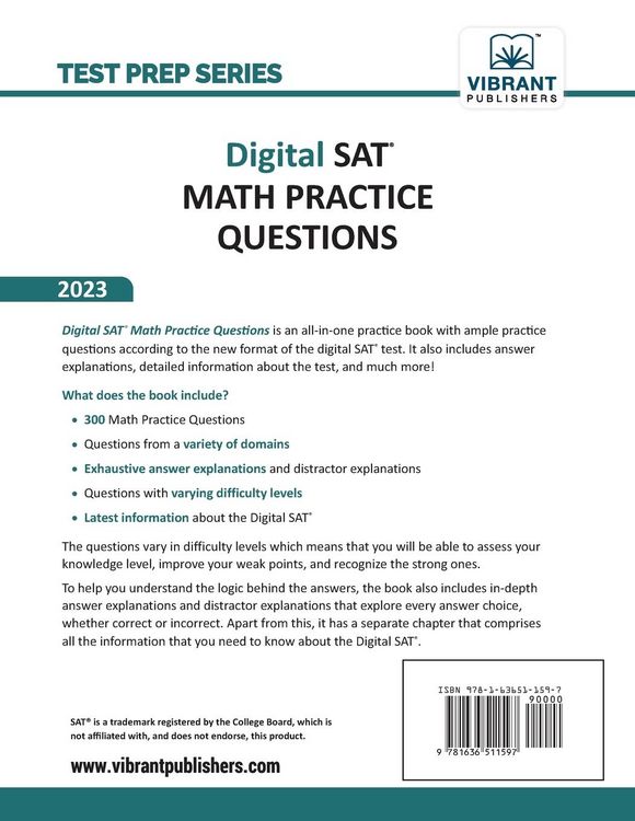 Produktbild: Digital SAT Math Practice Questions