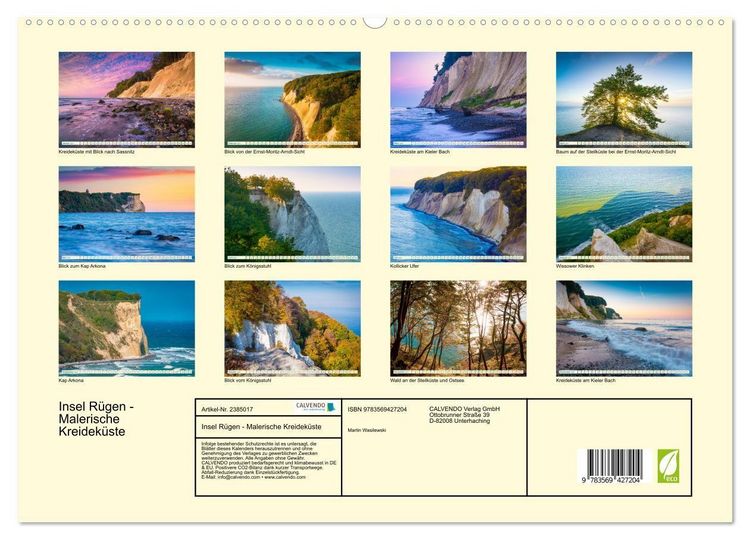 Produktbild: Insel R&uuml;gen - Malerische Kreidek&uuml;ste (hochwertiger Premium Wandkalender 2027 DIN A2 quer), Kunstdruck in Hochglanz