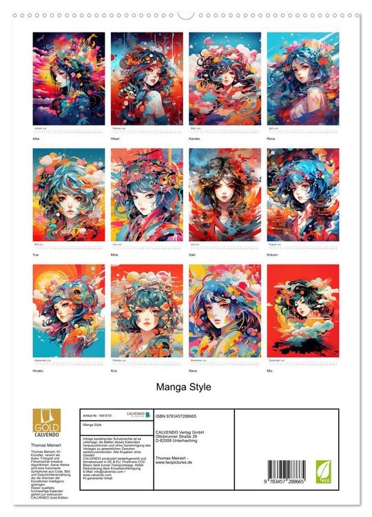 Produktbild: Manga Style (hochwertiger Premium Wandkalender 2026 DIN A2 hoch), Kunstdruck in Hochglanz