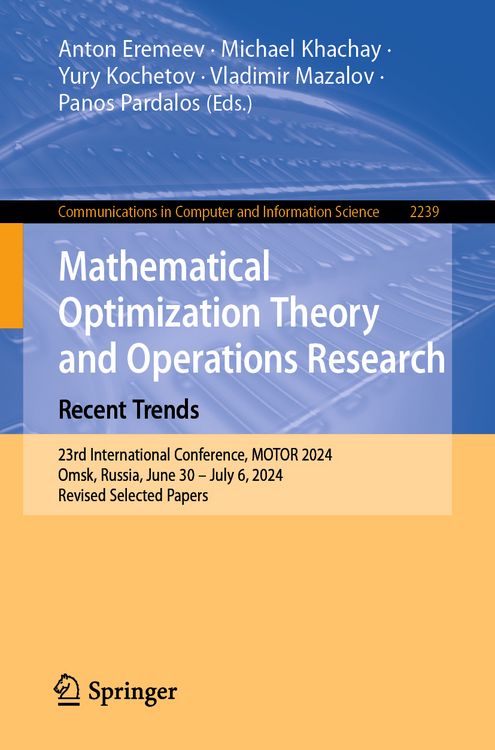 Produktbild: Mathematical Optimization Theory and Operations Research: Recent Trends