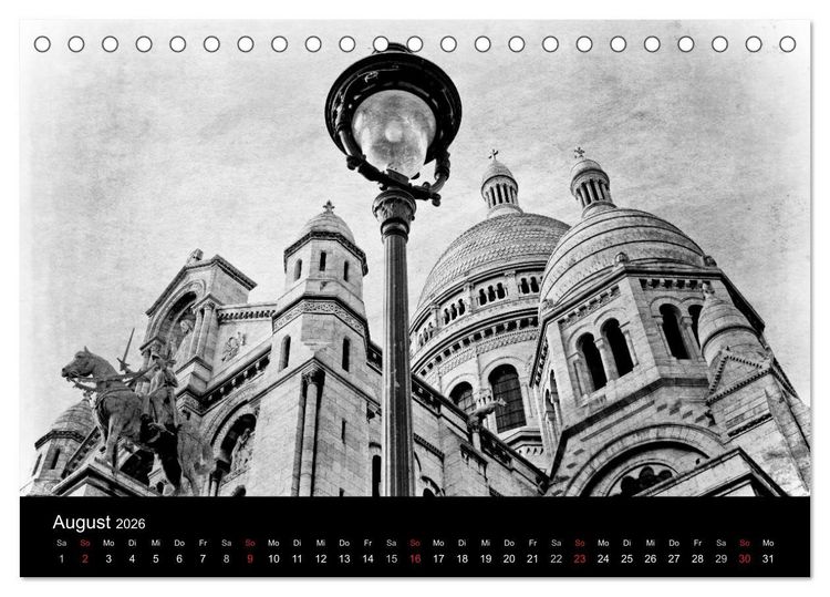Produktbild: Streifzug durch Paris (Tischkalender 2026 DIN A5 quer), CALVENDO Monatskalender