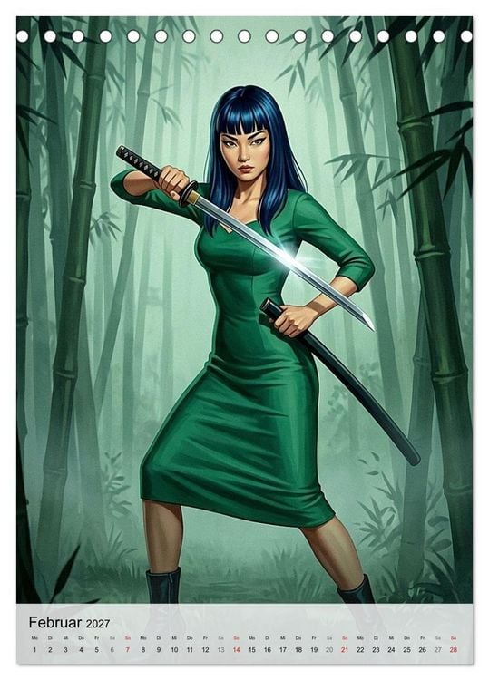 Produktbild: Ninja-Girls (Tischkalender 2027 DIN A5 hoch), CALVENDO Monatskalender