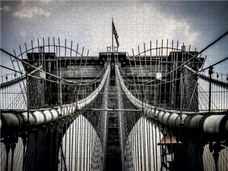 Produktbild: CALVENDO Puzzle Brooklyn Bridge - New York City 1000 Teile Lege-Gr&ouml;&szlig;e 64 x 48 cm Foto-Puzzle Bild von Oliver Pinkoss Photostorys