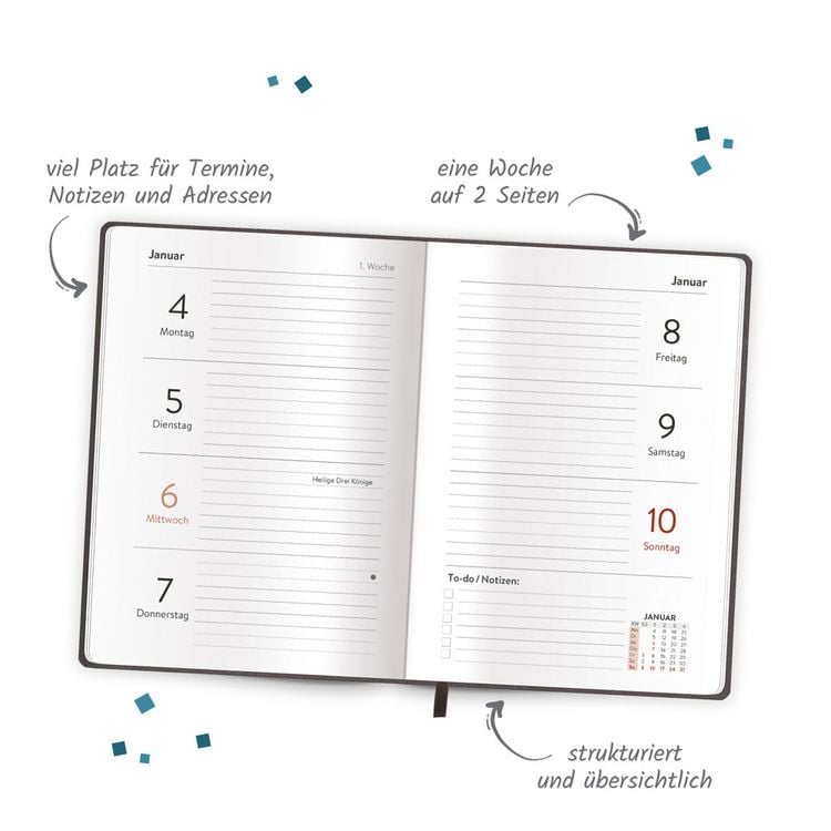 Produktbild: TR&Ouml;TSCH - Taschenkalender A6 Soft Touch Anthrazit 2027