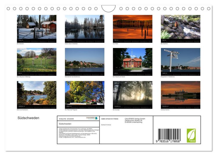 Produktbild: S&uuml;dschweden (Wandkalender 2026 DIN A4 quer), CALVENDO Monatskalender