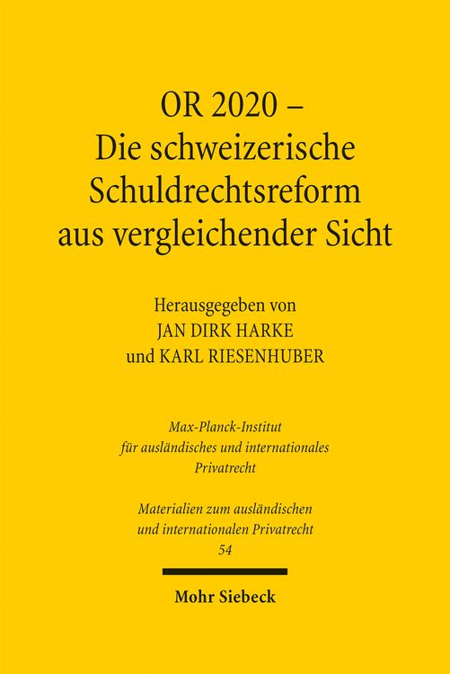 Produktbild: OR 2020 - Die schweizerische Schuldrechtsreform aus vergleichender Sicht
