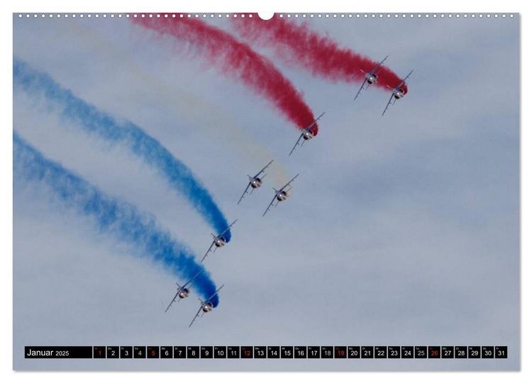 Produktbild: Augenblicke in der Luft: Patrouille de France (hochwertiger Premium Wandkalender 2025 DIN A2 quer), Kunstdruck in Hochglanz