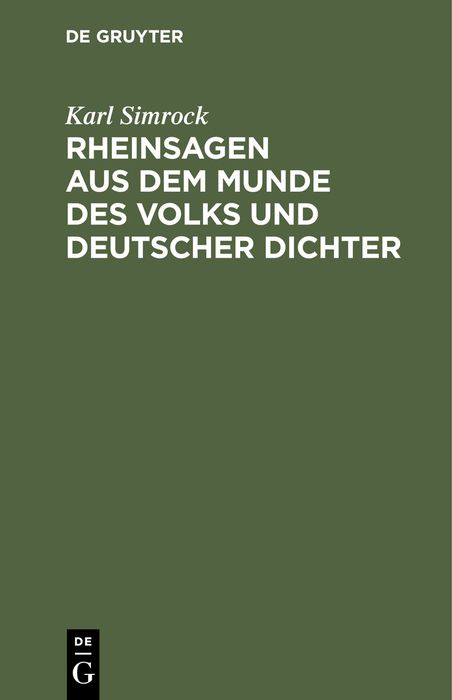 Produktbild: Rheinsagen aus dem Munde des Volks und deutscher Dichter