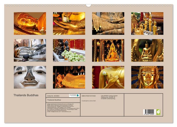 Produktbild: Thailands Buddhas (Wandkalender 2026 DIN A2 quer), CALVENDO Monatskalender