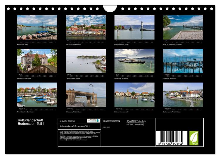 Produktbild: Kulturlandschaft Bodensee - Teil I (Wandkalender 2026 DIN A4 quer), CALVENDO Monatskalender