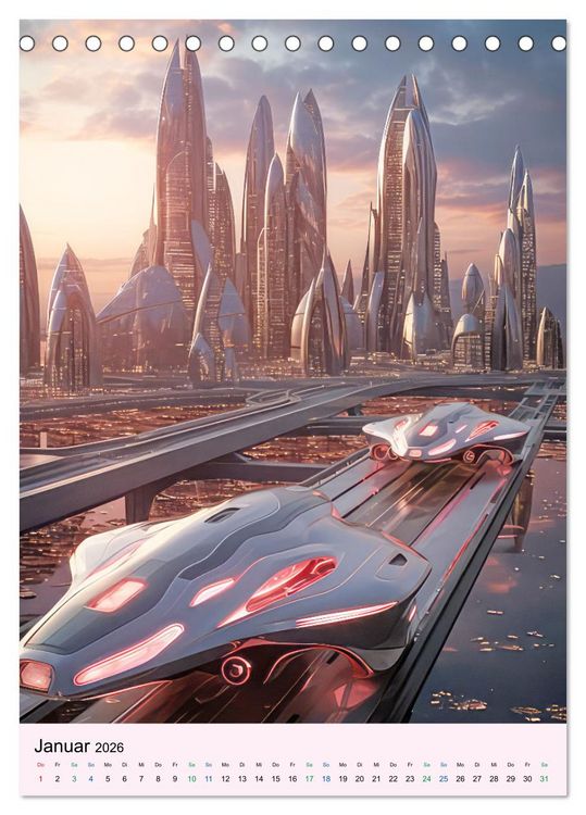 Produktbild: Sci-fi Welten - Fantasiebilder (Tischkalender 2026 DIN A5 hoch), CALVENDO Monatskalender