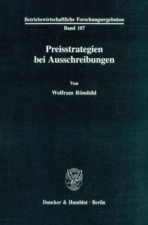 Produktbild: Preisstrategien bei Ausschreibungen.