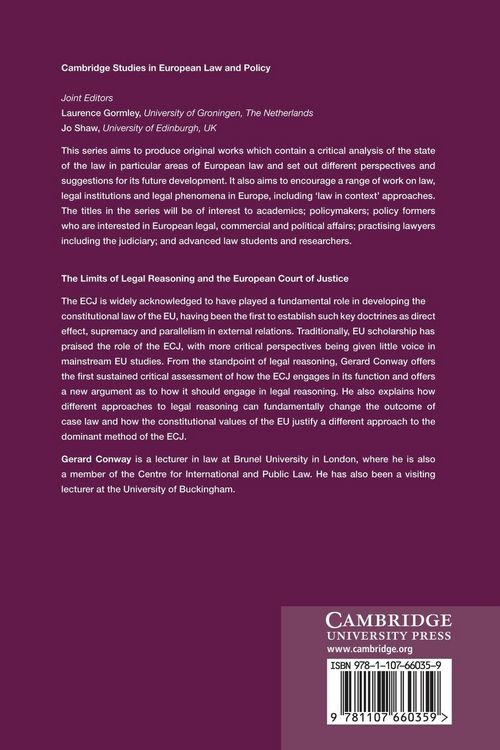 Produktbild: The Limits of Legal Reasoning and the European Court of Justice