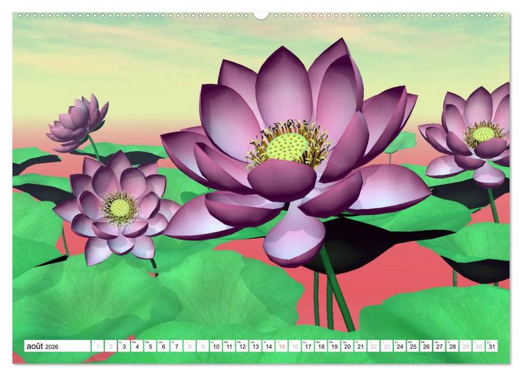 Produktbild: LOTUS M&Eacute;DITATIFS (Calendrier mural 2026 DIN A2 vertical) calendrier de bureau
