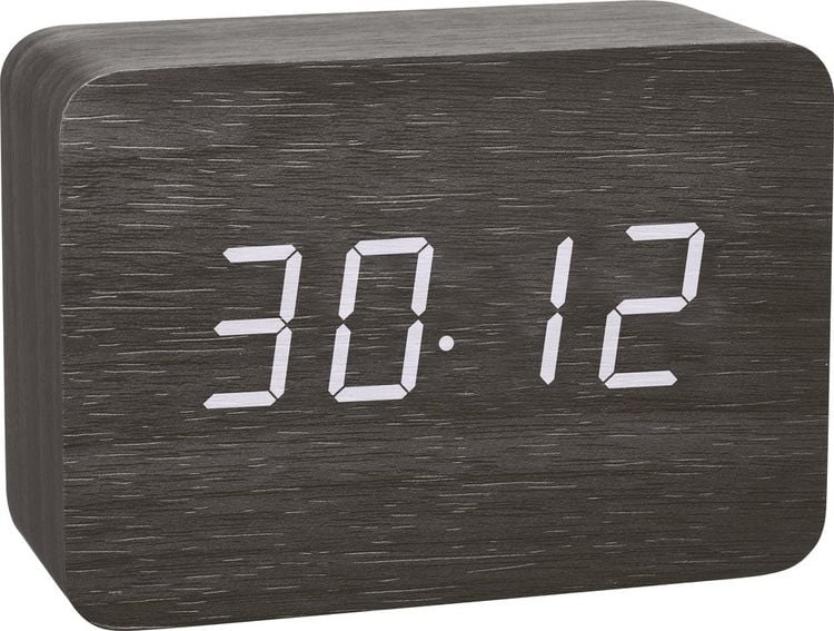 Produktbild: TFA Dostmann 60.2549.01 Funk Wecker Holz, Schwarz Alarmzeiten 1