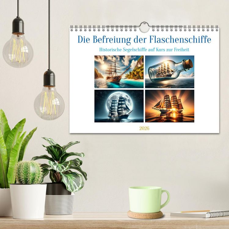 Produktbild: Die Befreiung der Flaschenschiffe - Historische Segelschiffe (Wandkalender 2026 DIN A4 quer), CALVENDO Monatskalender