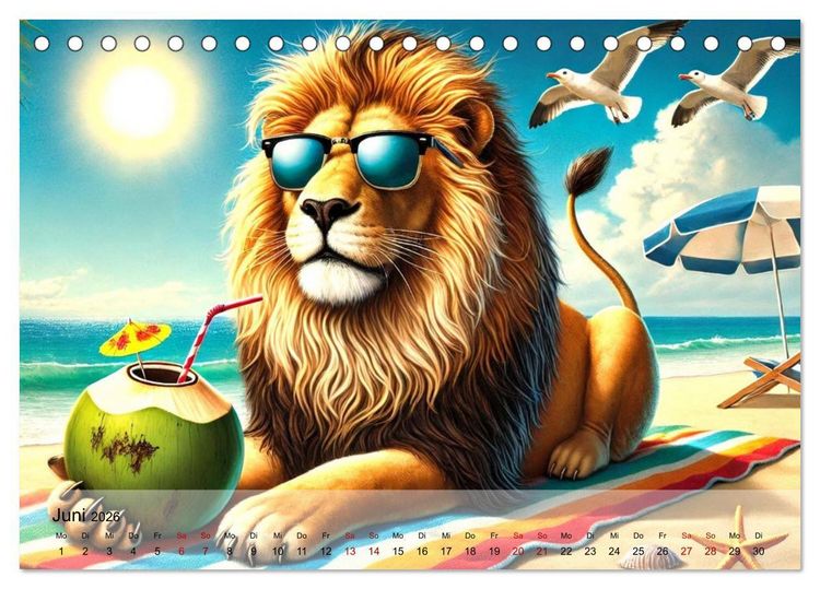 Produktbild: Tierische Illusionen - Humorvolle Tierfantasien (Tischkalender 2026 DIN A5 quer), CALVENDO Monatskalender