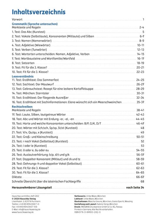 Produktbild: &Uuml;bungsheft mit Tests in Deutsch 2. Klasse