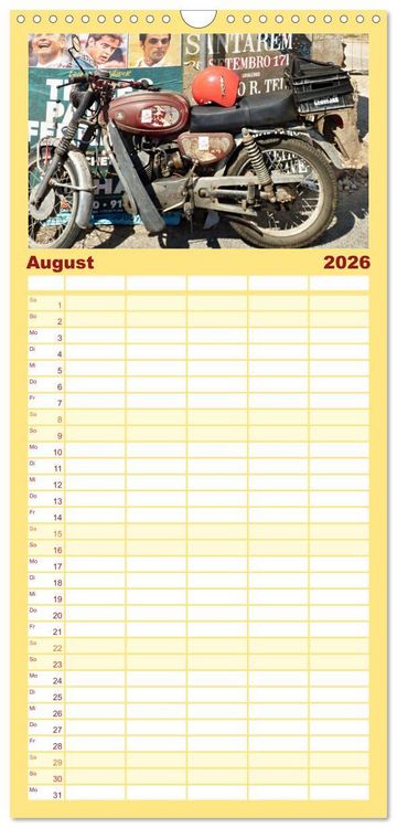 Produktbild: Familienplaner 2026 - Vintage Mopeds mit 5 Spalten (Wandkalender, 21 x 45 cm) CALVENDO
