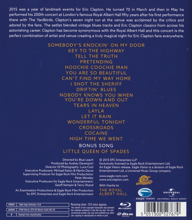 Produktbild: Eric Clapton - Slowhand At 70 - Live At The Royal Albert Hall