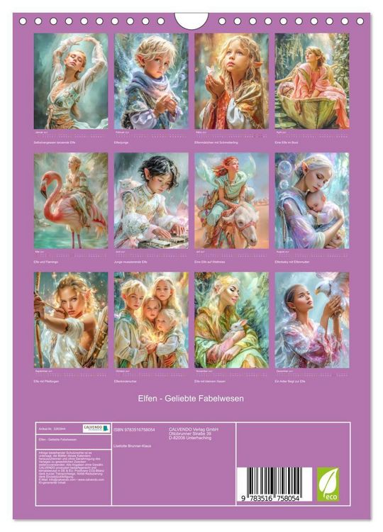 Produktbild: Elfen - Geliebte Fabelwesen (Wandkalender 2027 DIN A4 hoch), CALVENDO Monatskalender