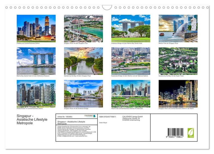 Produktbild: Singapur - Asiatische Lifestyle Metropole (Wandkalender 2026 DIN A3 quer), CALVENDO Monatskalender