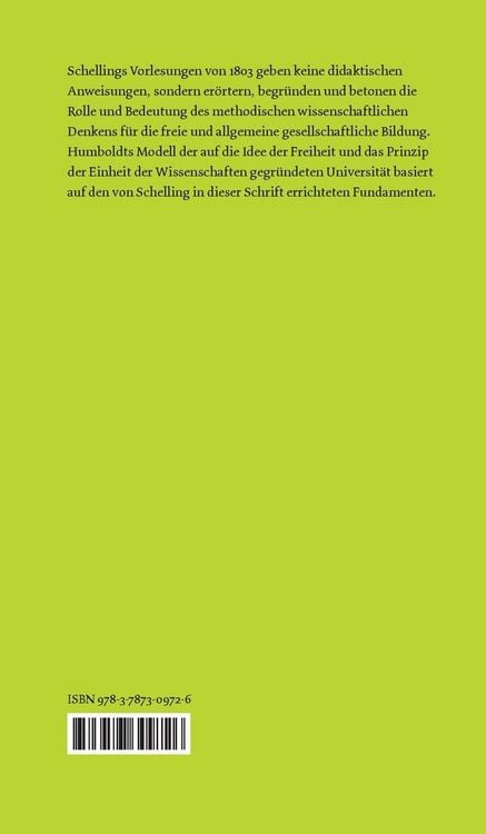 Produktbild: Vorlesungen &uuml;ber die Methode (Lehrart) des akademischen Studiums