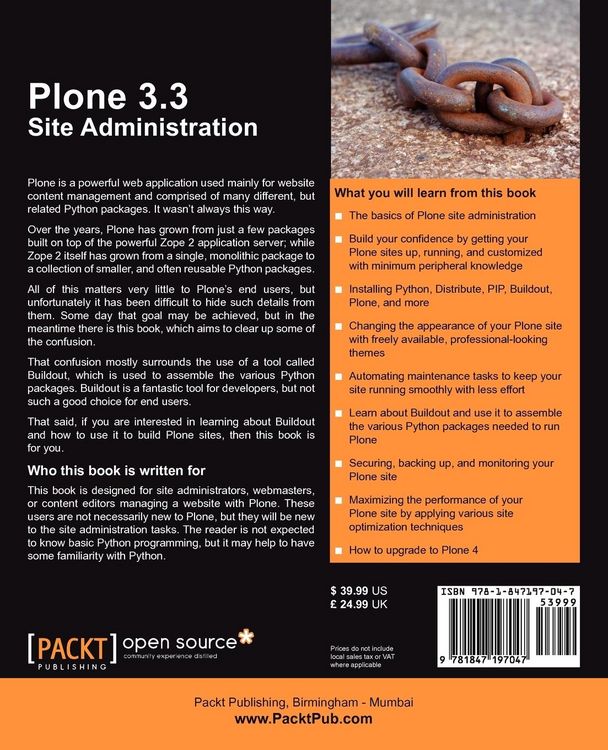 Produktbild: Plone 3.3 Site Administration