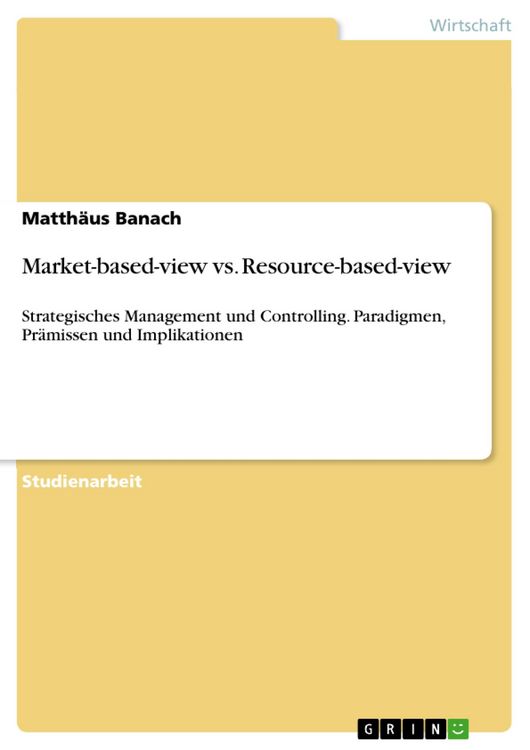 Produktbild: Market-based-view vs. Resource-based-view