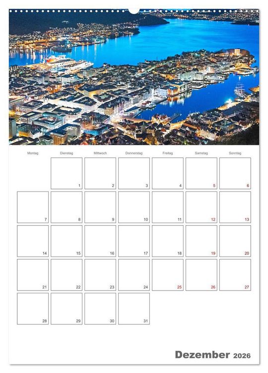 Produktbild: Die K&uuml;ste Norwegens - Terminplaner (Wandkalender 2026 DIN A2 hoch), CALVENDO Monatskalender