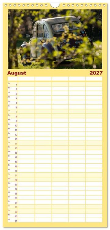 Produktbild: Familienplaner 2027 - Kultauto Ente Citro&euml;n 2CV mit 5 Spalten (Wandkalender, 21 x 45 cm) CALVENDO