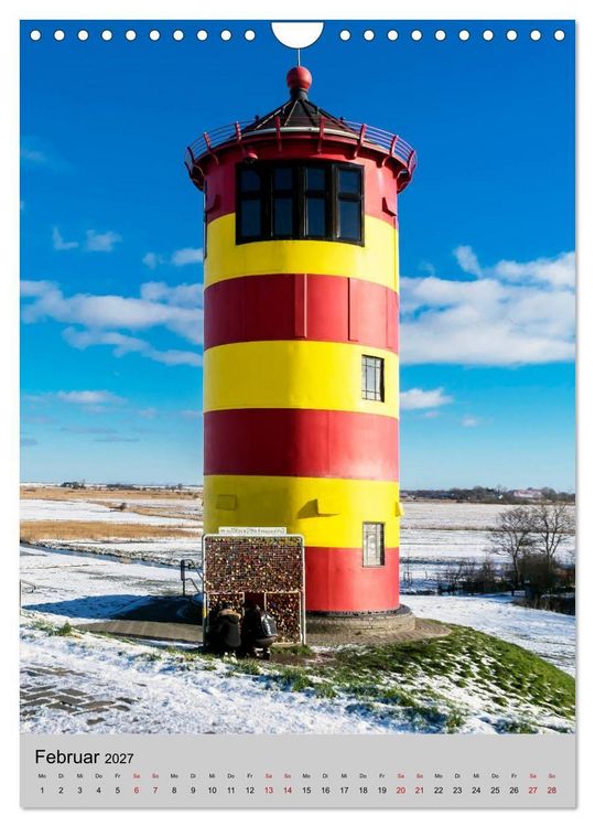 Produktbild: Leuchtt&uuml;rme an der Nordsee (Wandkalender 2027 DIN A4 hoch), CALVENDO Monatskalender